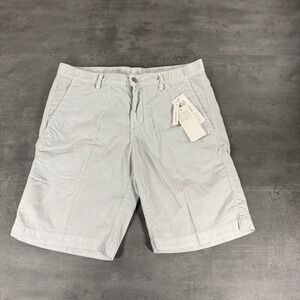 Massimo Alba Shorts 32x9 Bermuda Light Grey Pinwhale Corduroy Watercolor $380
